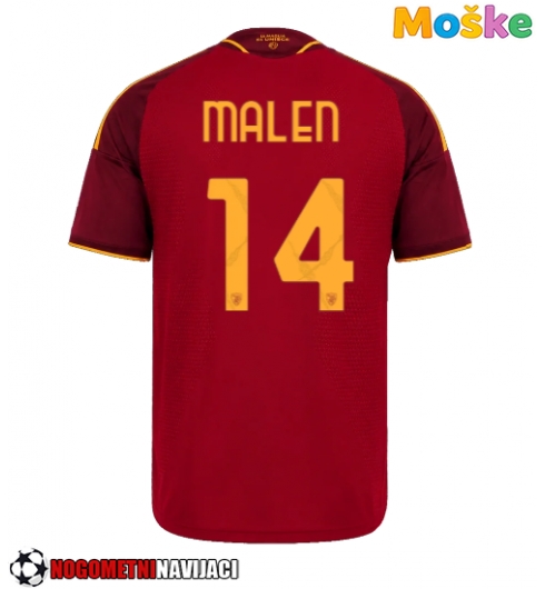 Moške Nogometnih dresov AS Roma Donyell Malen #14 Domači 2026-27 Kratki rokavi Moške Nogometnih dresov AS Roma Donyell Malen #14 Domači 2026-27 Kratki rokavi